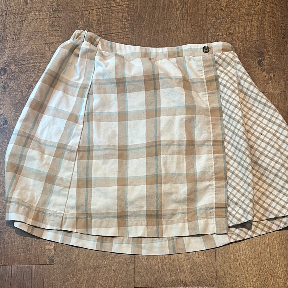 Plaid Beige Girls Skirt